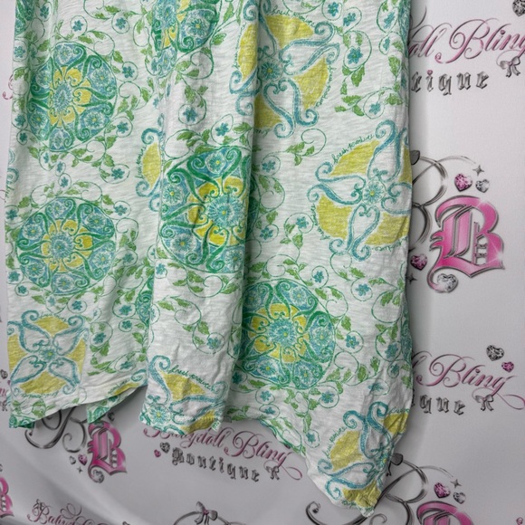 Fresh produce top asymmetrical fairy hem bottom paisley boho neon blue green - Picture 3 of 12